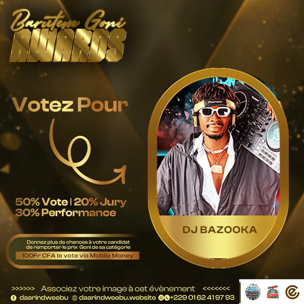 DJ Bazooka — candidat de la 1re édition des Barutem Goni Awards (2025).