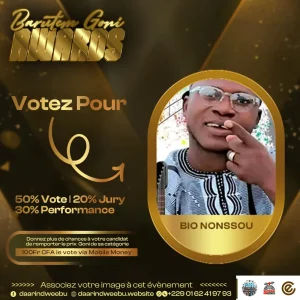 BIO NONSSOU — candidat de la 1re édition des Barutem Goni Awards (2025).