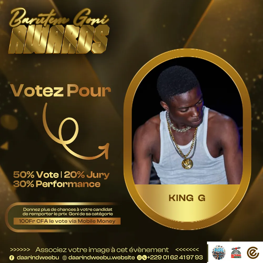 King G — candidat de la 1re édition des Barutem Goni Awards (2025).
